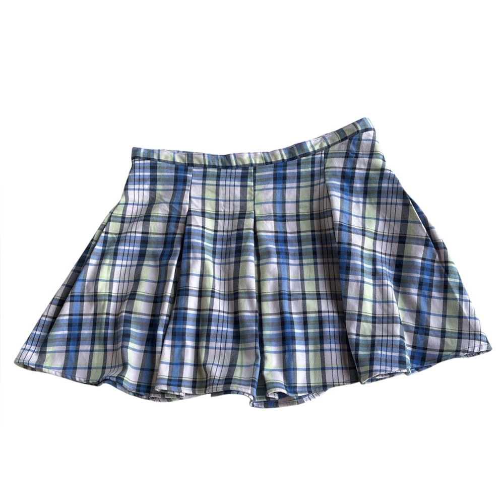 SO Women's Plaid Schoolgirl Festival Anime Mini Skirt Juniors Size 13 Blue White